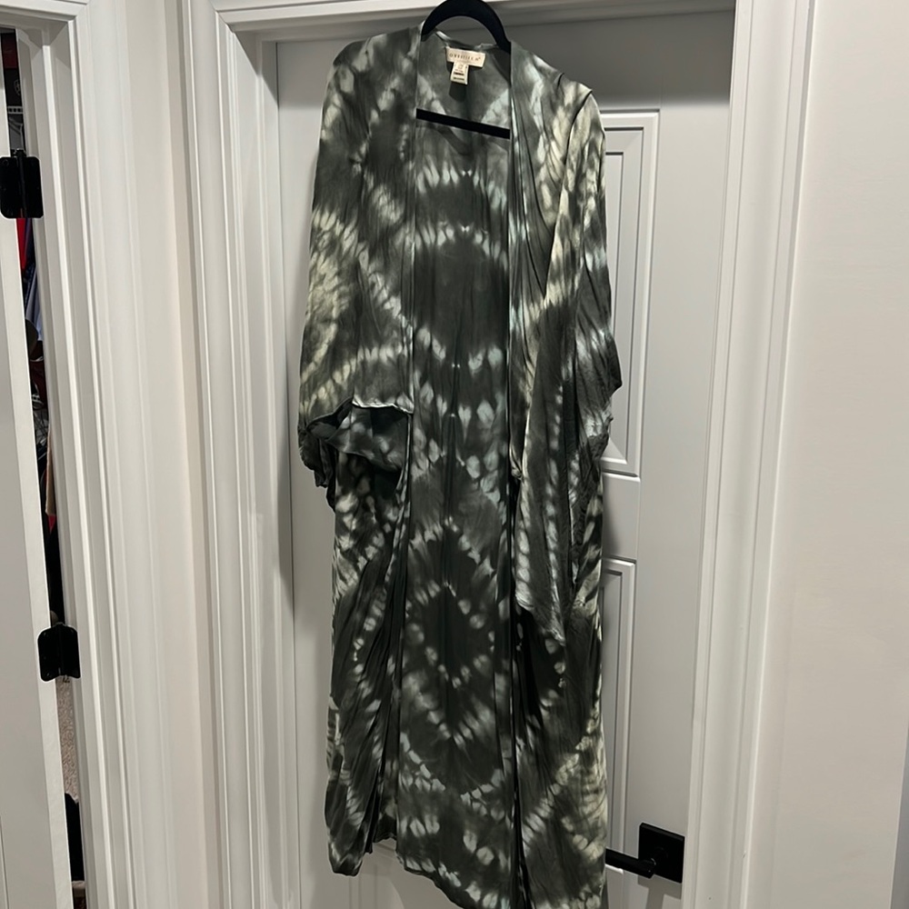 One Size Kimono Cover Up Green TieDye